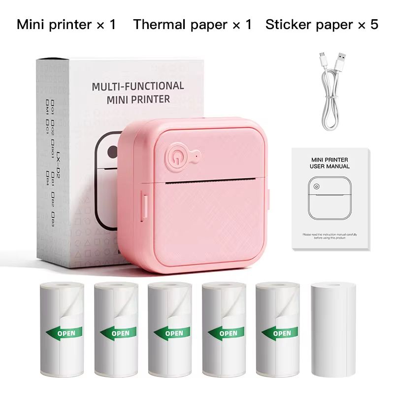 D8 portable mini printer wireless Bluetooth ink free sticker making machine, printing label pricing machine, suitable for offices, schools, kitchens