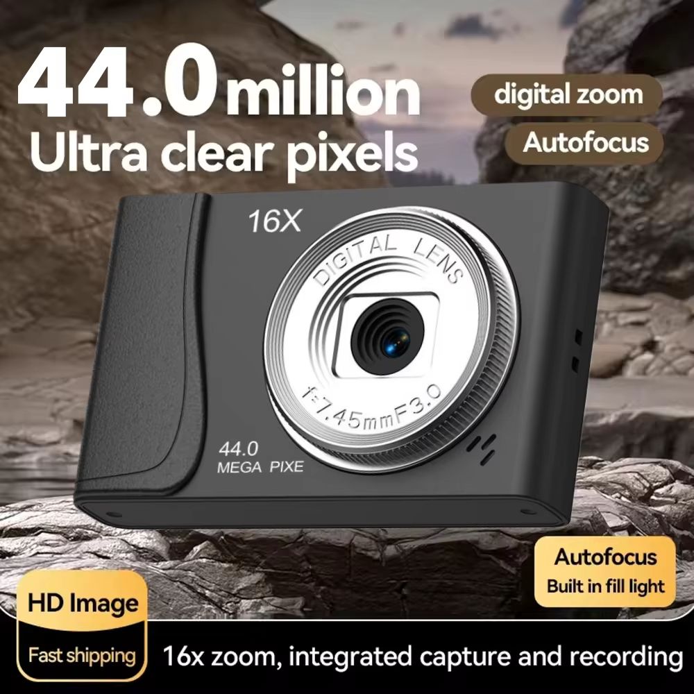4K Digital Camera 24 Million Pixels Children Camcorder 16x Zoom Compact Cameras Auto Focus for Kids Adult Beginners Photograph