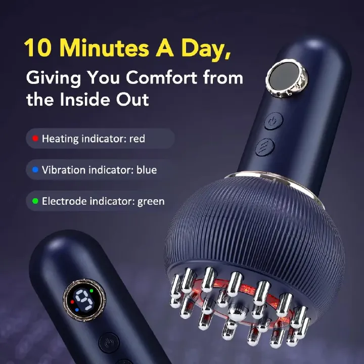 Wireless massager body shaping heating scraping brush drainage oil head rechargeable full body universal massager full body universal home abdominal and back massage