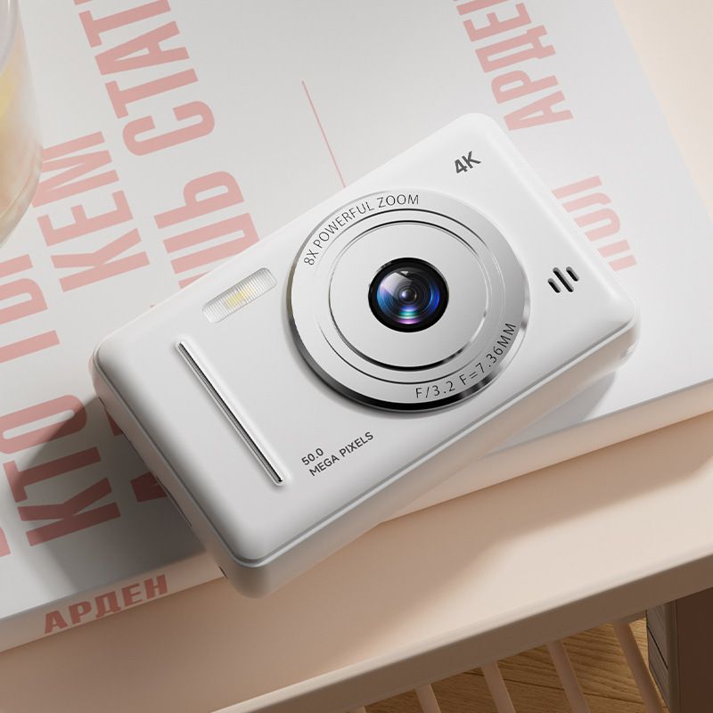 4K Retro CCD Portable Digital Camera Entry-level Camera Dual Camera Flash 50 Million Pixels Auto Focus Intelligent Anti-shakeNew