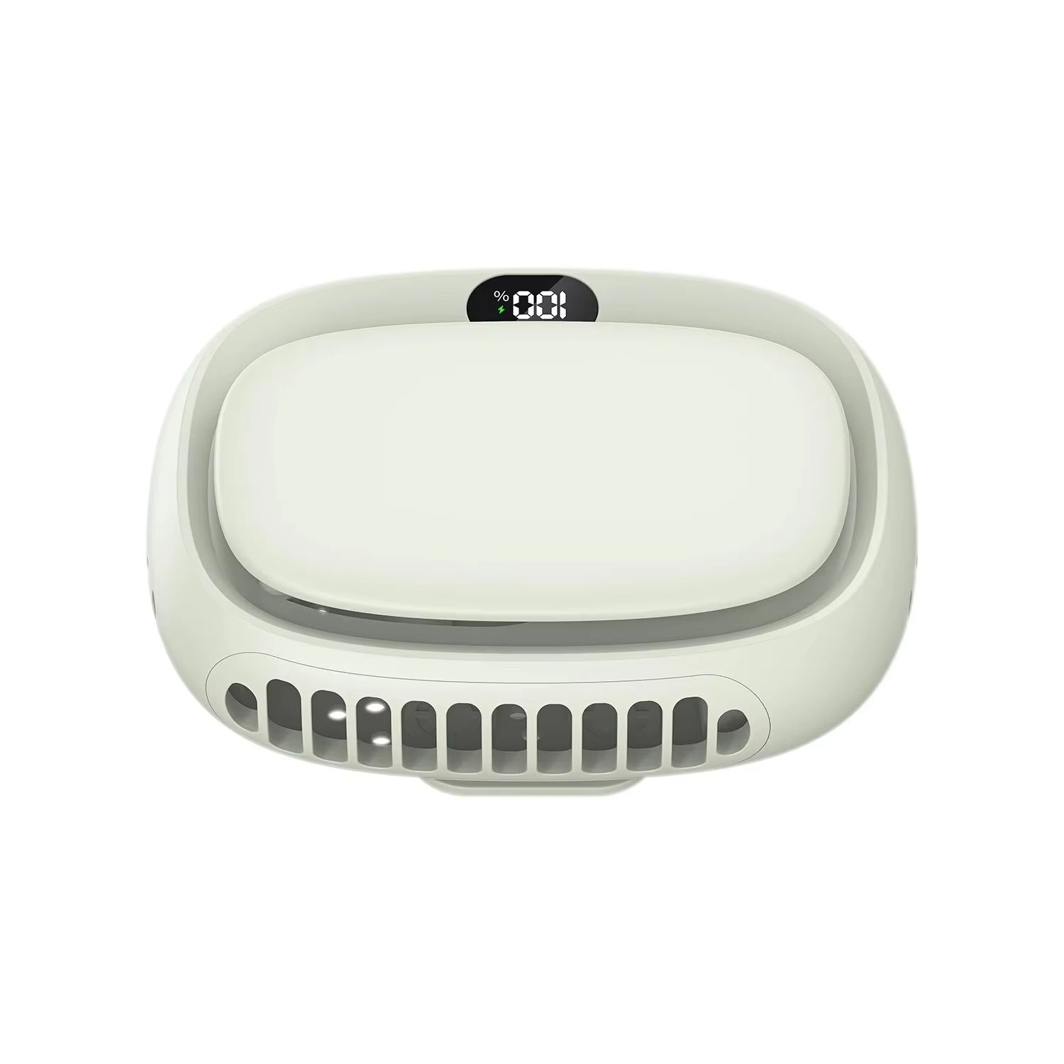 1800mAh handheld mini fan with multifunctional neck hanging fan, 5-speed USB rechargeable fan with display screen, portable USB outdoor five speed high wind silent neck hanging small fan