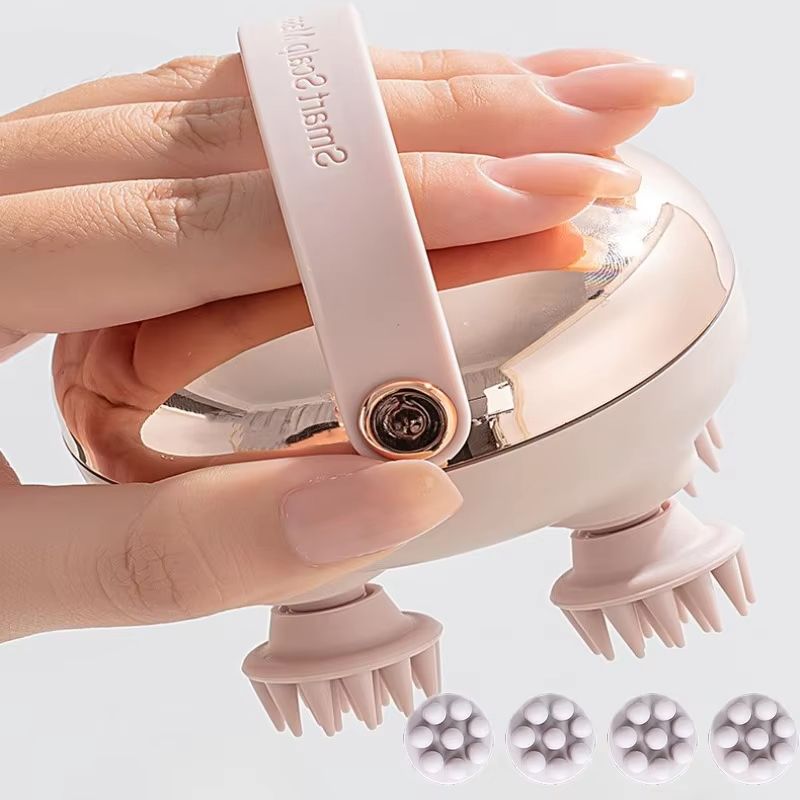 Head Massage Instrument Rechargeable Head Massager Scalp Stress Relax Body MassageWaterproof Handheld Hair Scalp massager