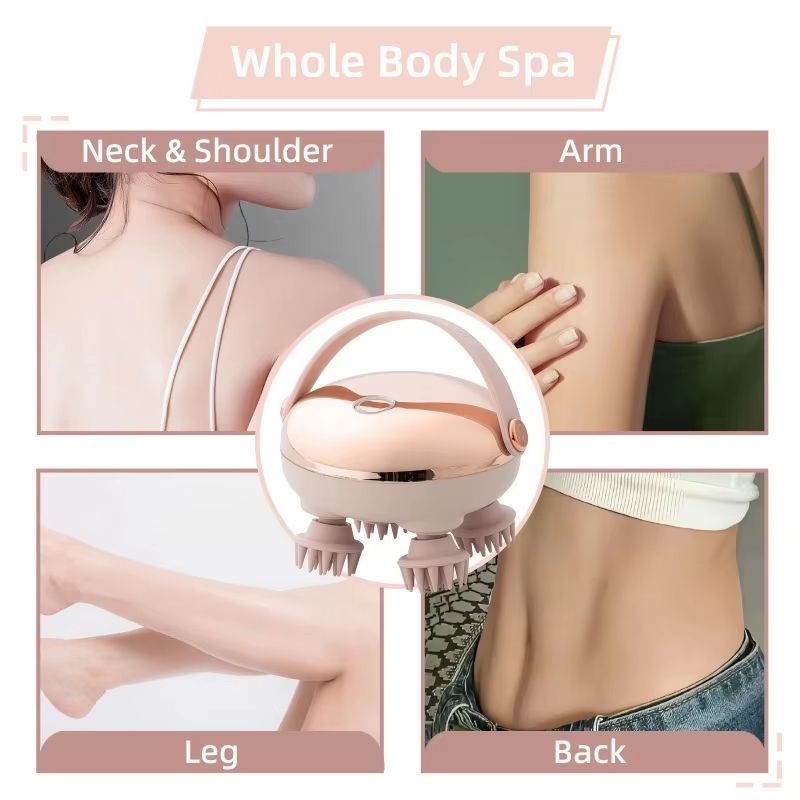 Head Massage Instrument Rechargeable Head Massager Scalp Stress Relax Body MassageWaterproof Handheld Hair Scalp massager