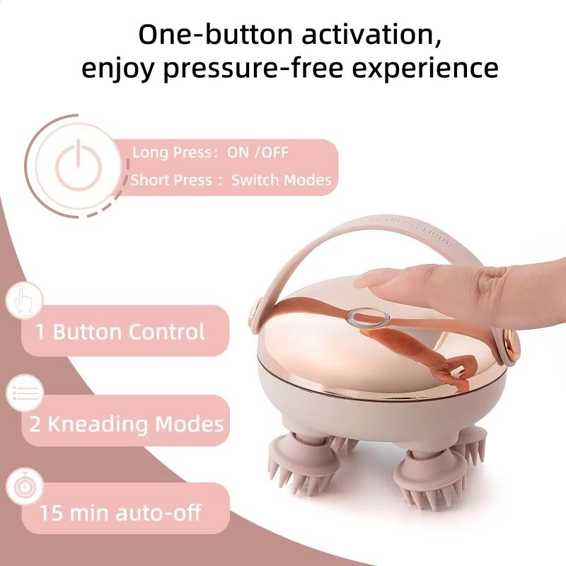 Head Massage Instrument Rechargeable Head Massager Scalp Stress Relax Body MassageWaterproof Handheld Hair Scalp massager