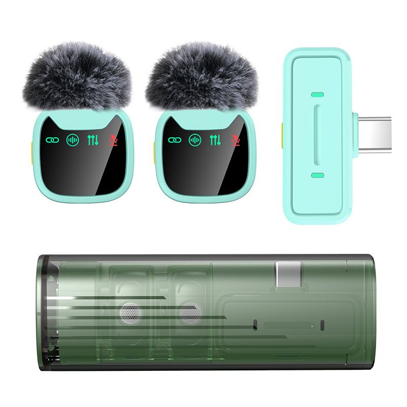 LED Display Wireless Lavalier Microphone for Smartphone Plug&Play Noise Reduction Mic for Interview Podcast Vlog Video Recording