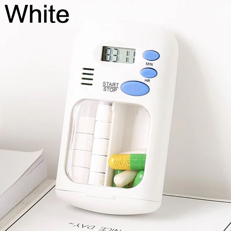 Mini Portable Pill Reminder Drug Alarm Timer Electronic Box Organizer LED Display Medicine Case Alarm Clock Reminder Pill Box