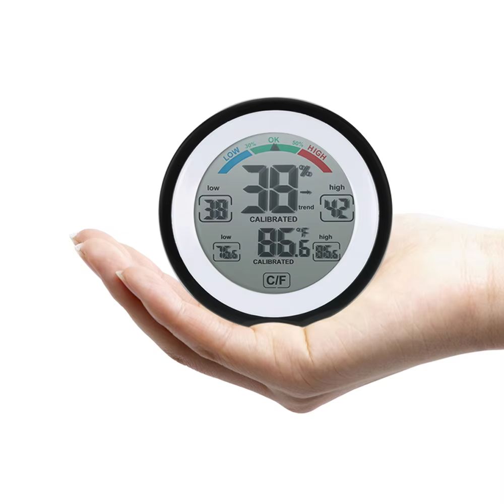 Digital thermometer, hygrometer, temperature and humidity meter, circular household digital display temperature and humidity meter, indoor humidity meter, mini temperature and humidity meter