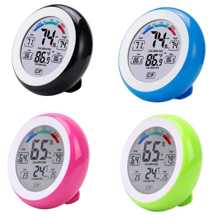 Digital thermometer, hygrometer, temperature and humidity meter, circular household digital display temperature and humidity meter, indoor humidity meter, mini temperature and humidity meter