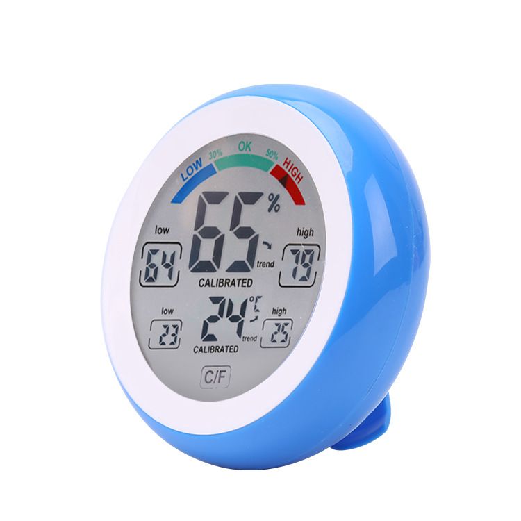 Digital thermometer, hygrometer, temperature and humidity meter, circular household digital display temperature and humidity meter, indoor humidity meter, mini temperature and humidity meter