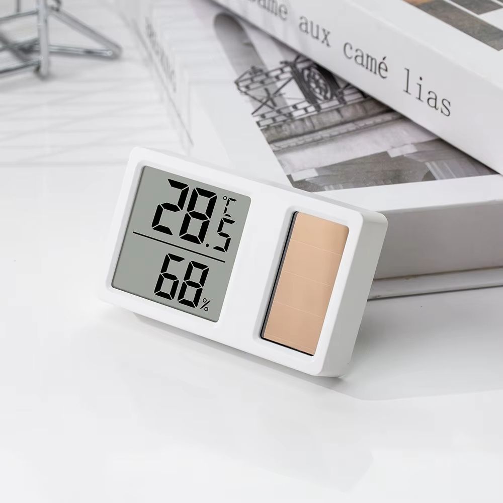 Solar thermometer, high-precision mini digital temperature and humidity, household thermometer, electronic digital high-precision display, portable measuring instrument