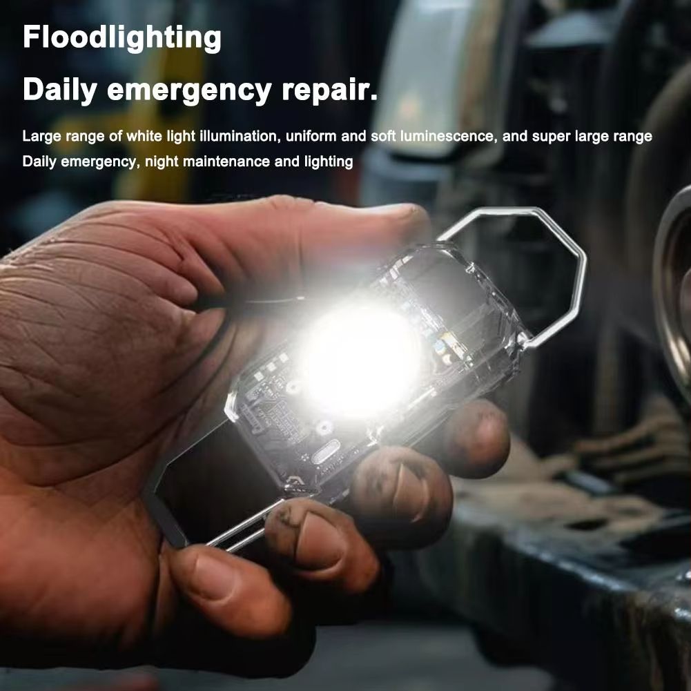 Keychain Work Light Rechargeable Mini Flashlight High Lumens Portable LED Light For Camping Hiking Running Dropshipping