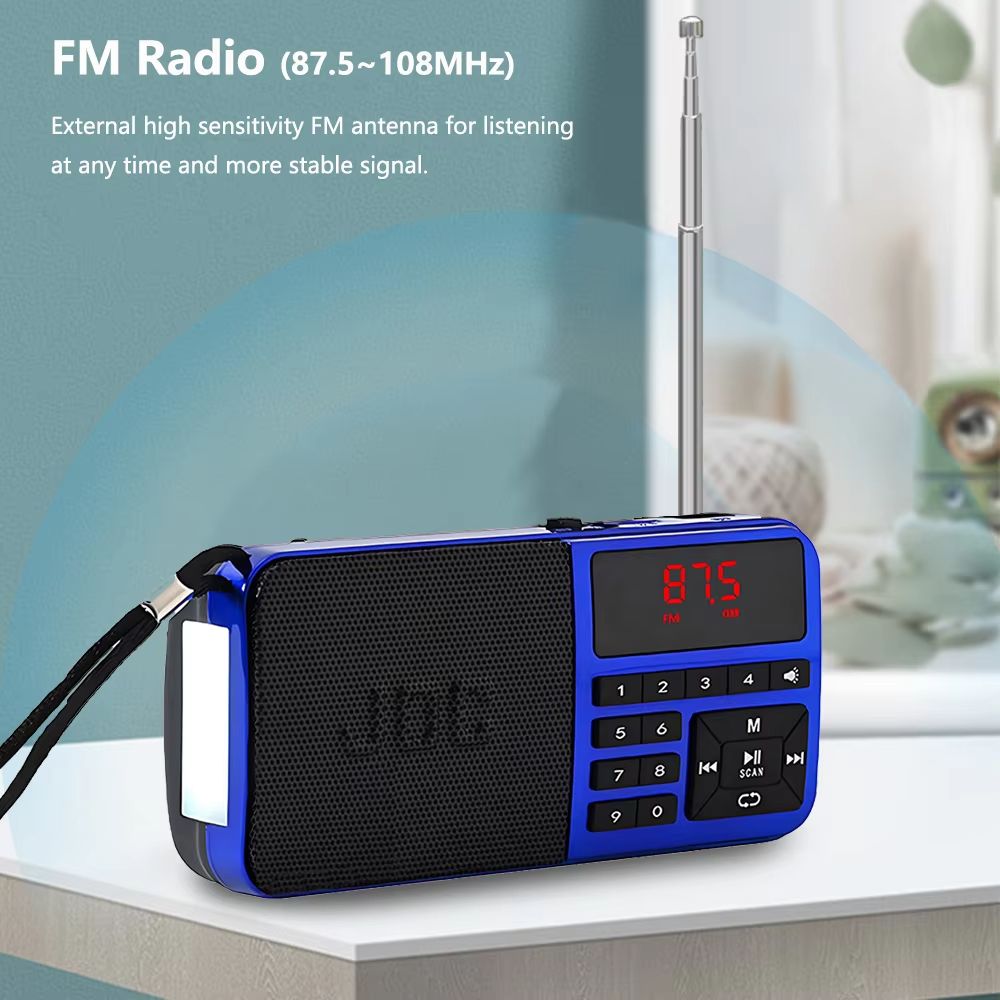 FM Radio Portable Pocket Radio Bluetooth Rechargeable Battery Support Earphone USB TF Card MP3 Player With Mini Radio Receiver