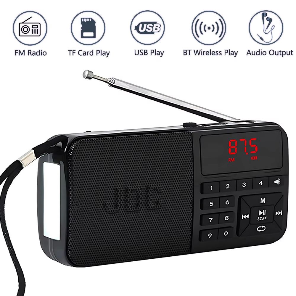 FM Radio Portable Pocket Radio Bluetooth Rechargeable Battery Support Earphone USB TF Card MP3 Player With Mini Radio Receiver