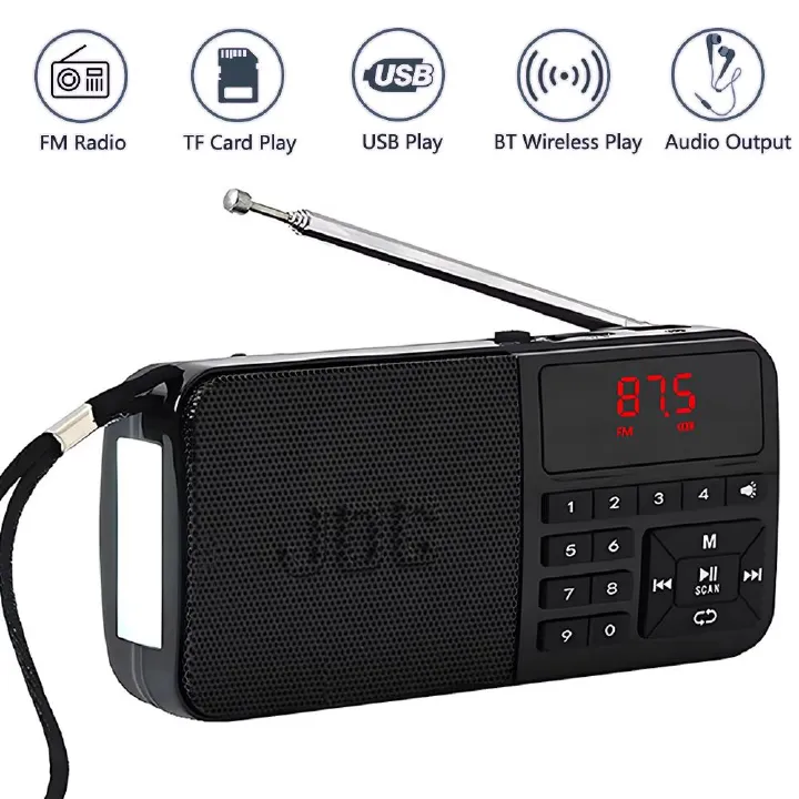 FM Radio Portable Pocket Radio Bluetooth Rechargeable Battery Support Earphone USB TF Card MP3 Player With Mini Radio Receiver