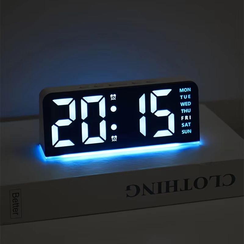 1 PCS Digital LED Alarm Clock With Date Display Dual Alarms Snooze Function Night Light 12H 24H Mode For Bedroom Desk Table
