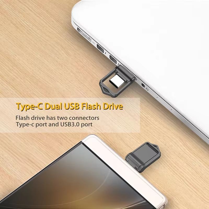 2 IN 1 Metal USB Flash Drive USB 3.0 High Speed Mobile Phone Computer Mutual Transmission U Disk 2TB Large Capacity Pendrive