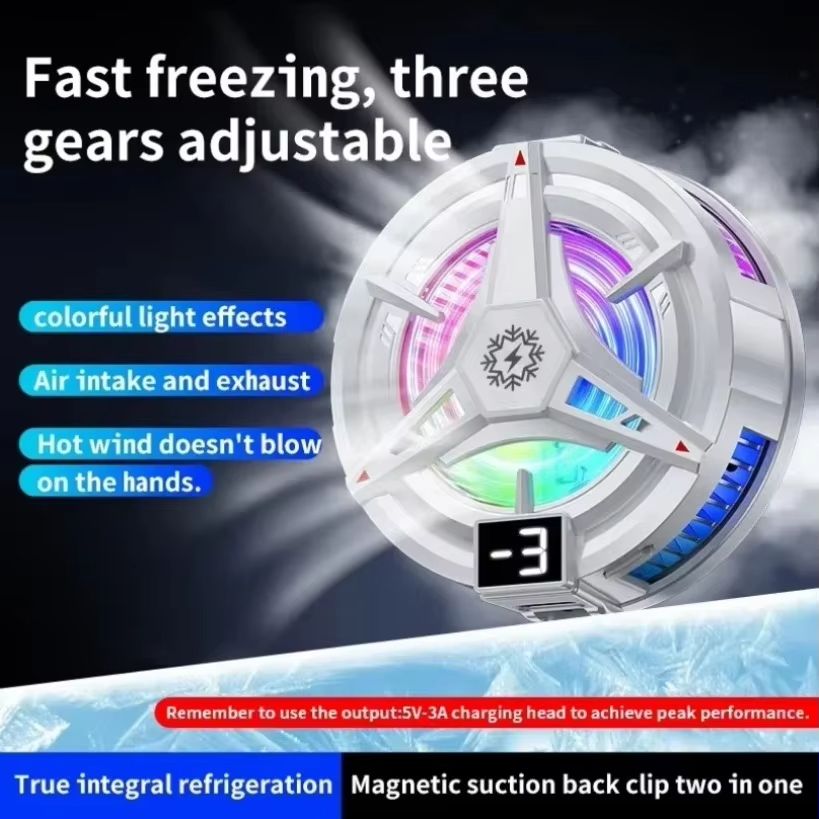Mobile Phone Cooler 3 Gears Adjustable Fan Cellphone Cooler Magnetic Fast Freezing Cooling Radiator For iPhone 12 13 14 15 16