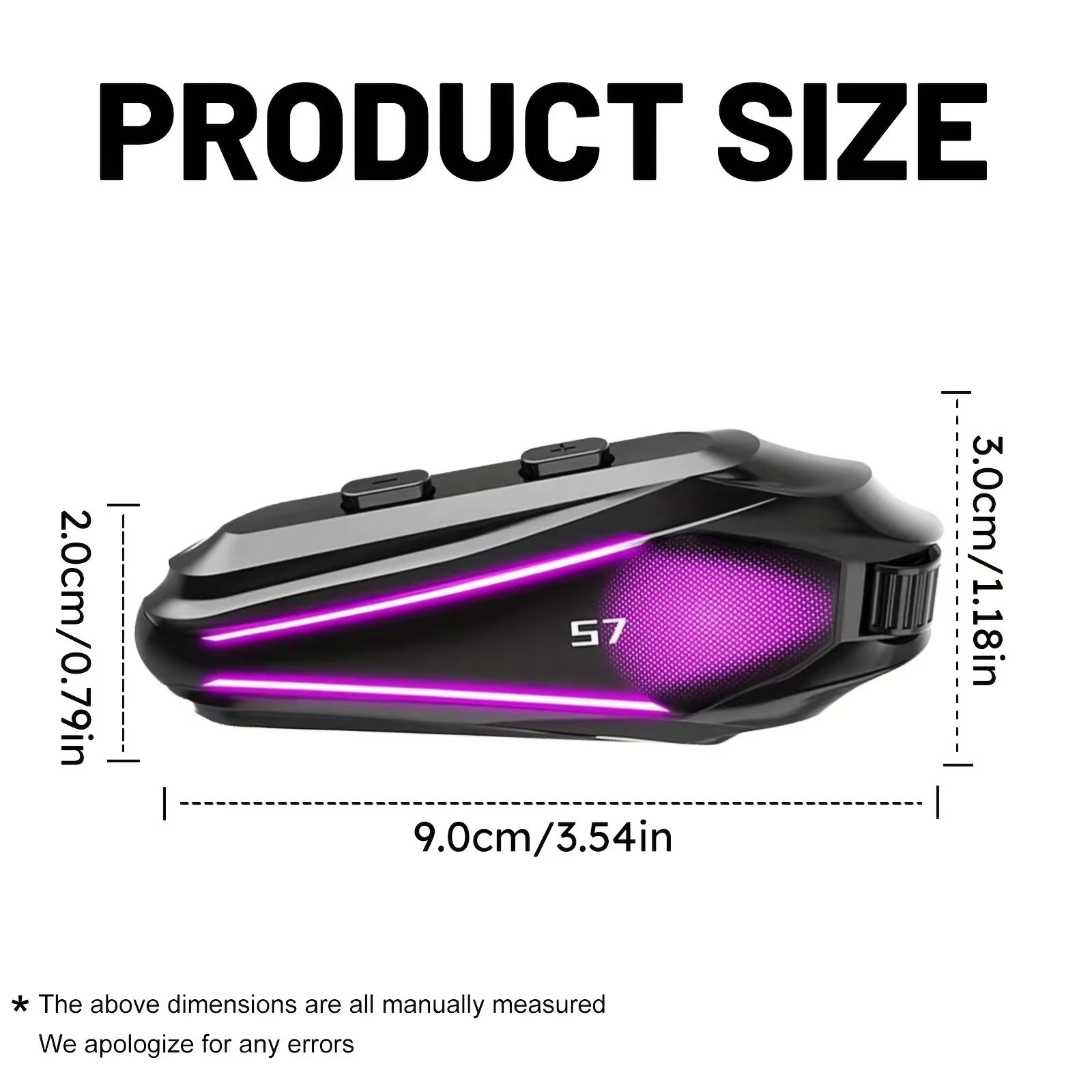 S7 Motorcycle Helmet Earphones with Noise Reduction IP67 Space Audio Dual Phone Connection High-Quality Speakers for Safe Riding