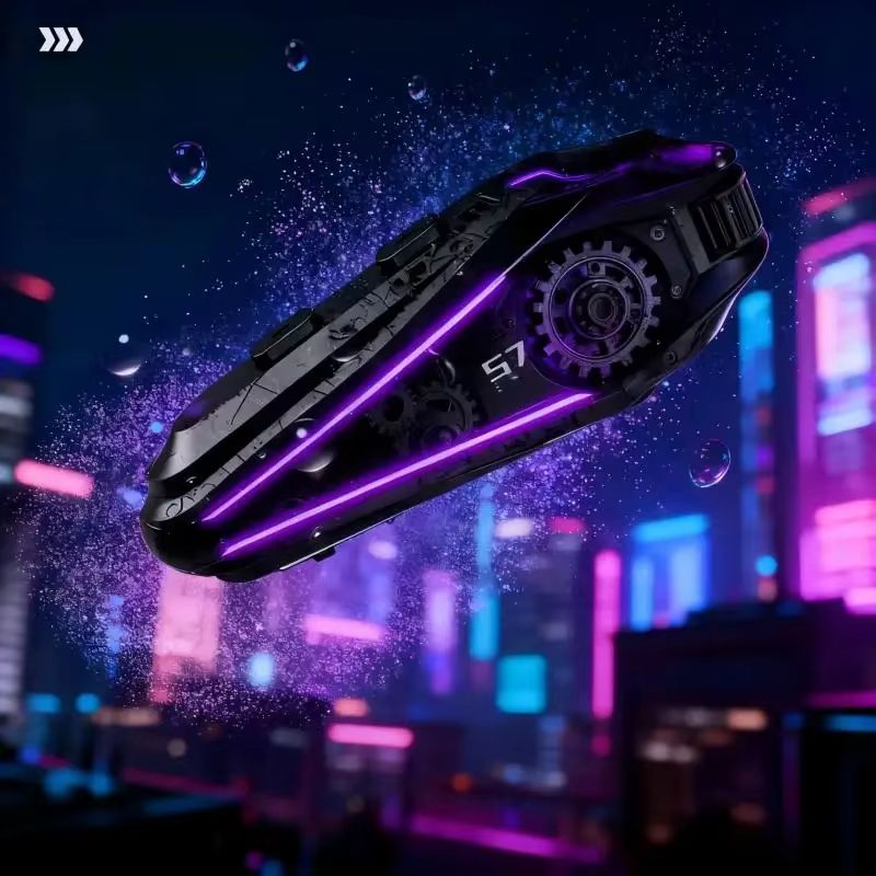 S7 Motorcycle Helmet Earphones with Noise Reduction IP67 Space Audio Dual Phone Connection High-Quality Speakers for Safe Riding