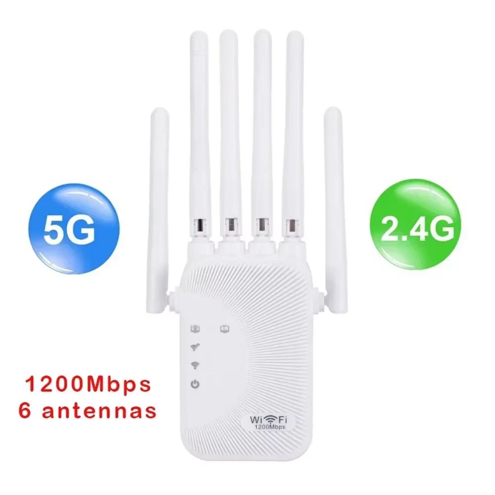 1200Mbps Wifi Repeater Amplifier Dual band 2.4G 5G Network Expander Range Extender WiFi Signal Booster Wireless Wi-Fi Router