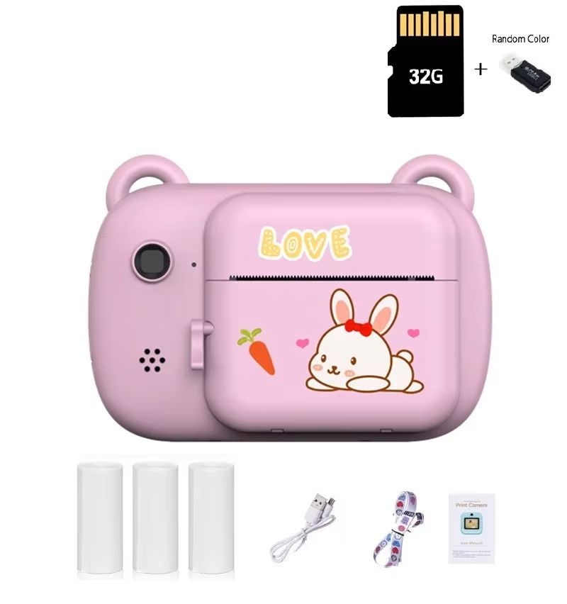 Child Instant Digital Camera Thermal Print Cameras Parent-Child Interaction Toy Camera Portable Toy Camera Kids Camcorder Gift