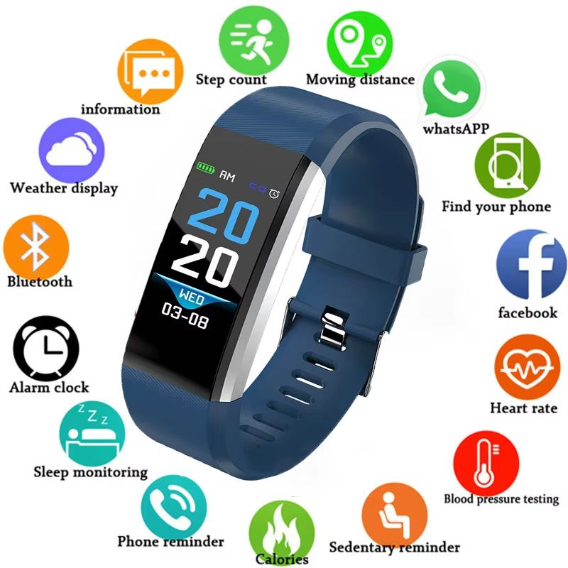 Top Men's Sports Bluetooth Clock Electronic Wrist Watch Pedometer Heart Rate Digital Watches For Women Men child Wristwatch
