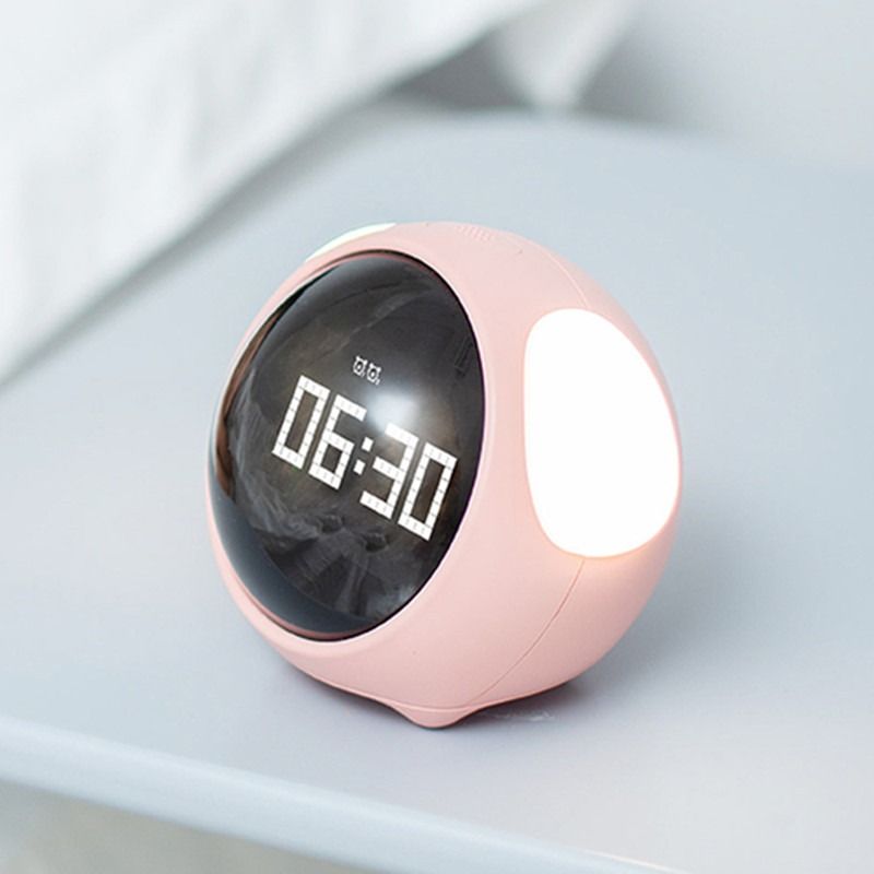 LED Emoji Pixel Clock Smart Night Light Alarm Clock Bedside Digital Small Alarm Clock