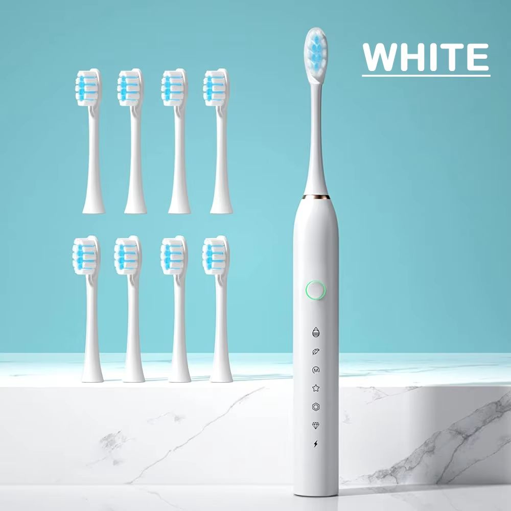 Sonic Electric Toothbrush For Adults Children Rechargeable Ultrasound Teeth Whitening Tools IPX7 Waterproof 8 Brush Head