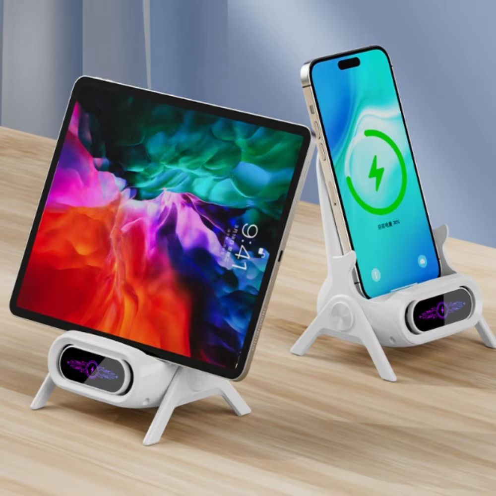 15W Wireless Magnetic Phone Charger with 3 Magnetic Head Intelligent Cooling Chair Shaped Phone Charger Stereo Sound Chamber