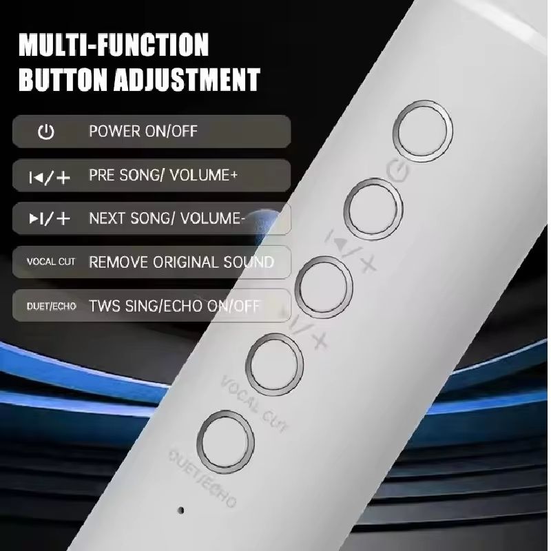 2 in 1 Karaoke Wireless Microphone Handheld Singing Mic With Bluetooth Speakers Portable Condenser for Phone Car Support TF Card