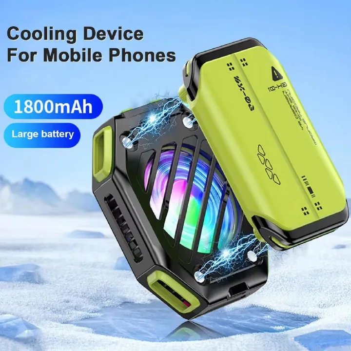 2025 Magnetic Phone Cooler with Rechargeable Battery 7 Levels Semiconductor Mobile Phone Cooling Fan RGB Radiator Heatsink