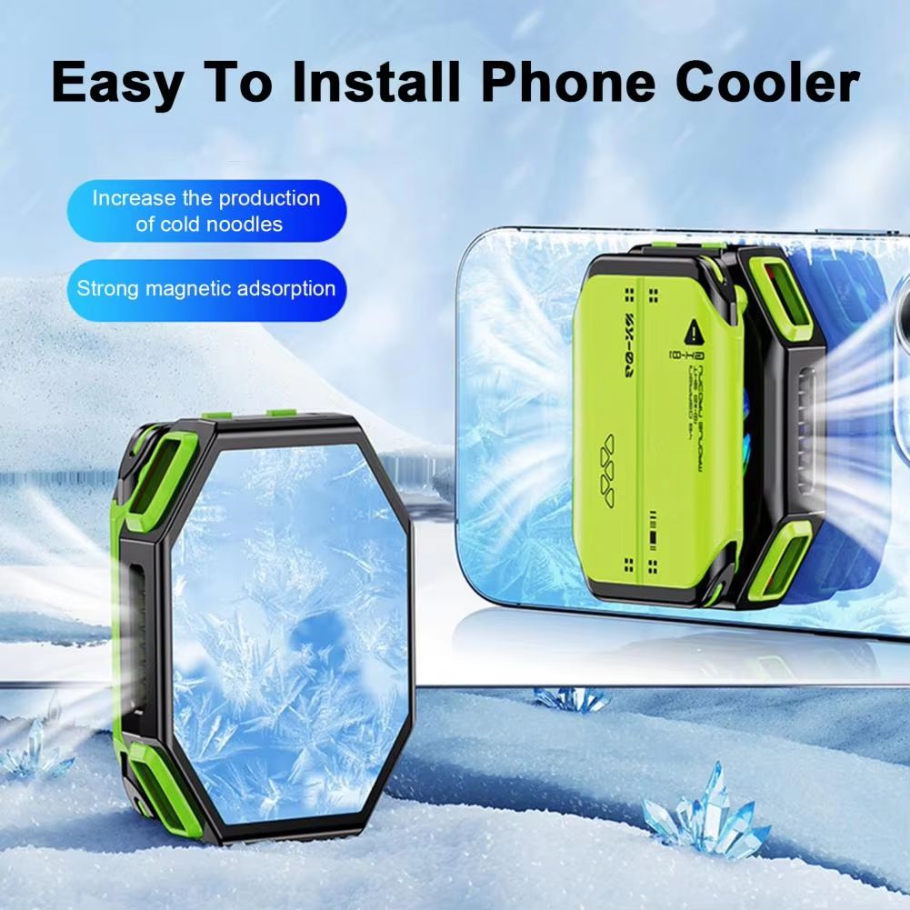 2025 Magnetic Phone Cooler with Rechargeable Battery 7 Levels Semiconductor Mobile Phone Cooling Fan RGB Radiator Heatsink