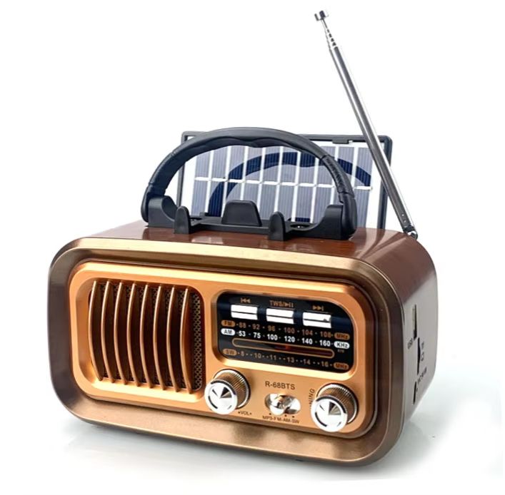 Portable DSP Radio Classic Vintage FM AM SW Radios Wireless Retro Solar Bluetooth Speaker MP3 TF USB Music Box Removable Battery