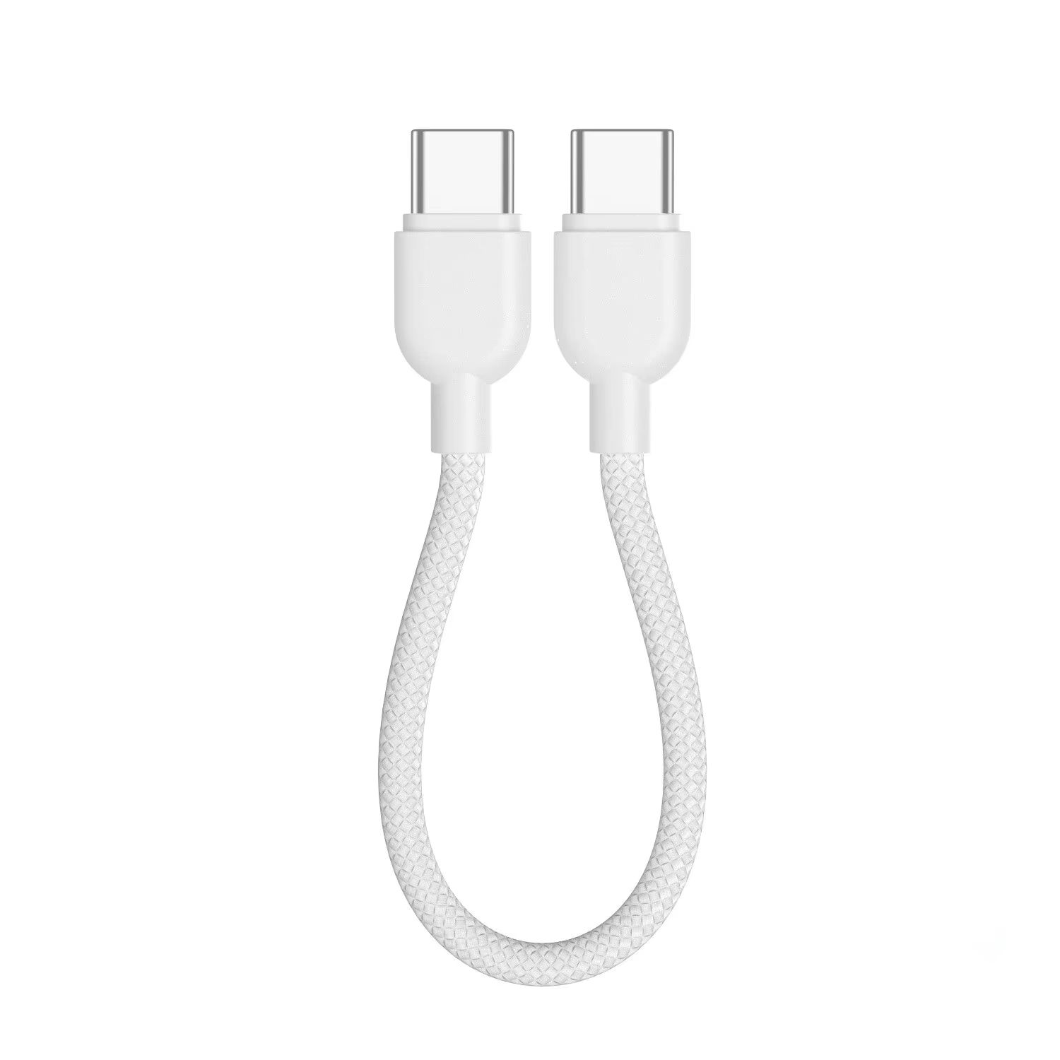 Short USB C to USB C Lanyard Cable,Portable Braided Type C Fast Charging Cord for iPhone 15 16 17 Samsung Galaxy A17 Power Bank