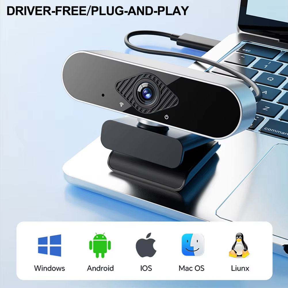4K USB Webcam Auto Focus 8MP 30FPS Plug & Play with USB 2.0 Cable & Tripod for Streaming Video Calls Content Creation