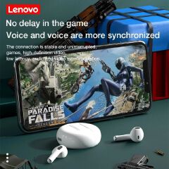 Original Lenovo Thinkplus HT38 TWS Wireless Earphone Bluetooth 5.0 Earpods Sport Headset Waterproof Noise Cancelling Earbuds with Mic for Android iOS - Black / White