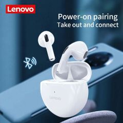 Original Lenovo Thinkplus HT38 TWS Wireless Earphone Bluetooth 5.0 Earpods Sport Headset Waterproof Noise Cancelling Earbuds with Mic for Android iOS - Black / White