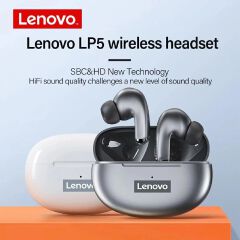 Original Lenovo Thinkplus LP5 TWS Wireless Earphone Bluetooth 5.0 Earpods 9D Stereo Surround Sound Waterproof Sports Headset with Mic for Android iOS - Black
