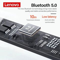 Original Lenovo Thinkplus LP5 TWS Wireless Earphone Bluetooth 5.0 Earpods 9D Stereo Surround Sound Waterproof Sports Headset with Mic for Android iOS - Black