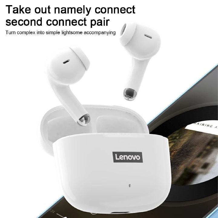 Original Lenovo ThinkPlus LP40 Pro Earphones Bluetooth Earpods TWS Wireless Earphones 5.1 Waterproof Sports Earphones with Microphone Music Headset
