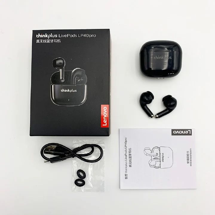 Original Lenovo ThinkPlus LP40 Pro Earphones Bluetooth Earpods TWS Wireless Earphones 5.1 Waterproof Sports Earphones with Microphone Music Headset