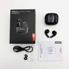 Original Lenovo Thinkplus LP40 Pro TWS Wireless Earphone Bluetooth 5.1 Earpods Sport Headset Waterproof Stereo Bass Earbuds with Mic for Android iOS - Black / White