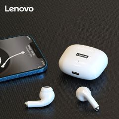 Original Lenovo Thinkplus LP40 Pro TWS Wireless Earphone Bluetooth 5.1 Earpods Sport Headset Waterproof Stereo Bass Earbuds with Mic for Android iOS - Black / White