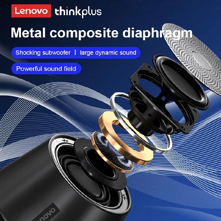 Original Lenovo Thinkplus K3 Pro Wireless Bluetooth 5.0 Speaker Portable HIFI Stereo Deep Bass with Mic HD Calls 1200mAh Long Battery for Phone PC Laptop