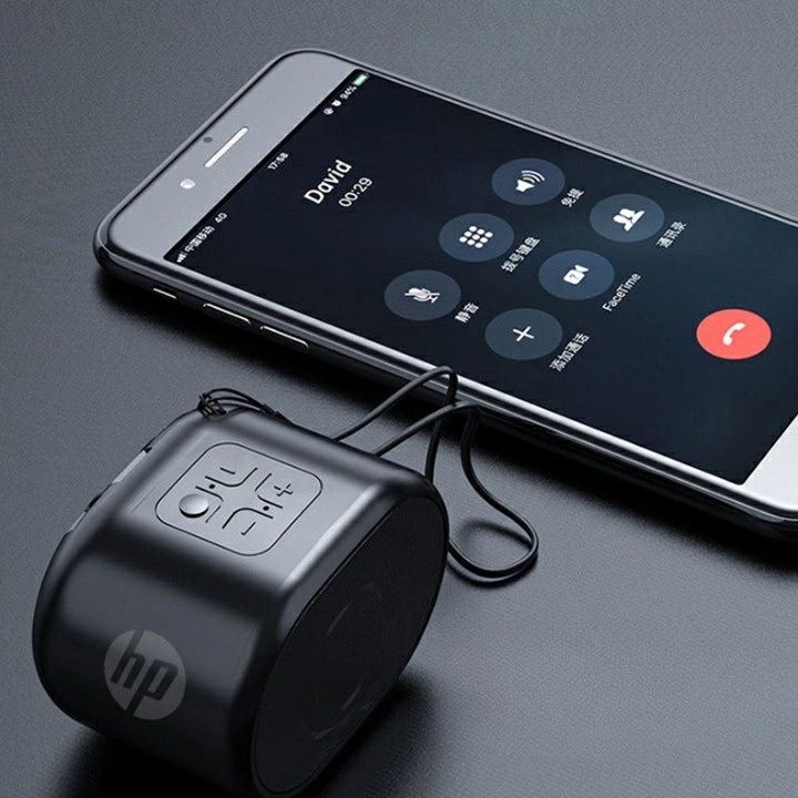 HP S01 Mini Bluetooth Speaker Portable Wireless Rechargeable Speaker with 360° Surround Sound FM Radio Deep Bass for PC Desktop Laptop & Mobile Phones - Black