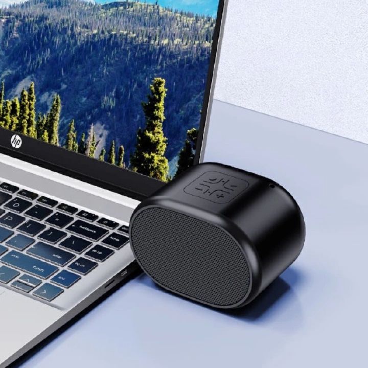HP S01 Mini Bluetooth Speaker Portable Wireless Rechargeable Speaker with 360° Surround Sound FM Radio Deep Bass for PC Desktop Laptop & Mobile Phones - Black