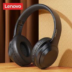 Original Lenovo Thinkplus TH10 Bluetooth Headphones Wireless HIFI Stereo Over-Ear Headset with Mic 3.5mm AUX Foldable Headphone Bluetooth Earpods Sports Earphones for Android iOS & PC - Black / White