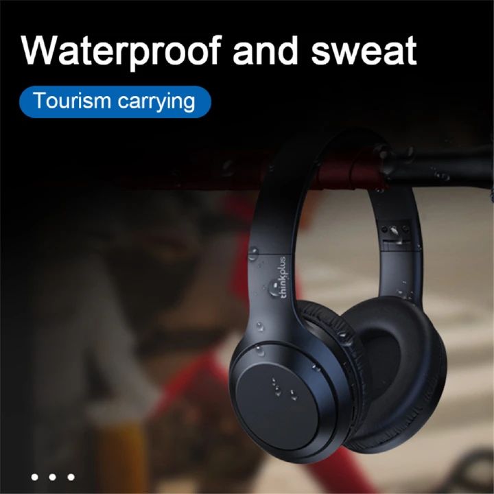 Lenovo Thinkplus TH10 Bluetooth Headphones HIFI Wireless Earphones Music with Microphones 3.5MM AUX for Mobile Smart phones Android IOS
