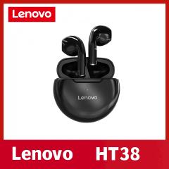 Original Lenovo Thinkplus HT38 TWS Wireless Earphone Bluetooth 5.0 Earpods Sport Headset Waterproof Noise Cancelling Earbuds with Mic for Android iOS - Black / White