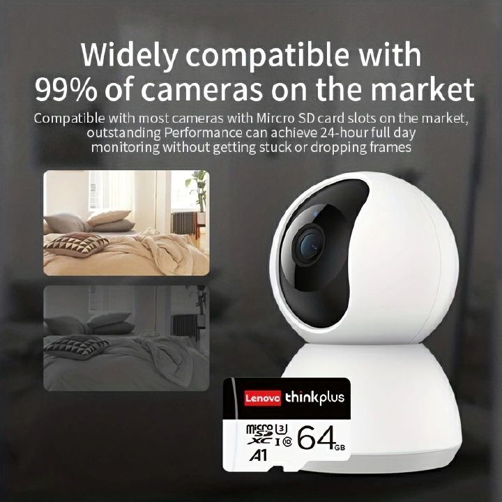 Original Lenovo Thinkplus High Speed TF Card Micro SD Card 256GB 128GB 64GB 32GB 16GB Class 10 Memory Card with SD Adapter for Android Phones/Tablet/Camera/Dash Cam